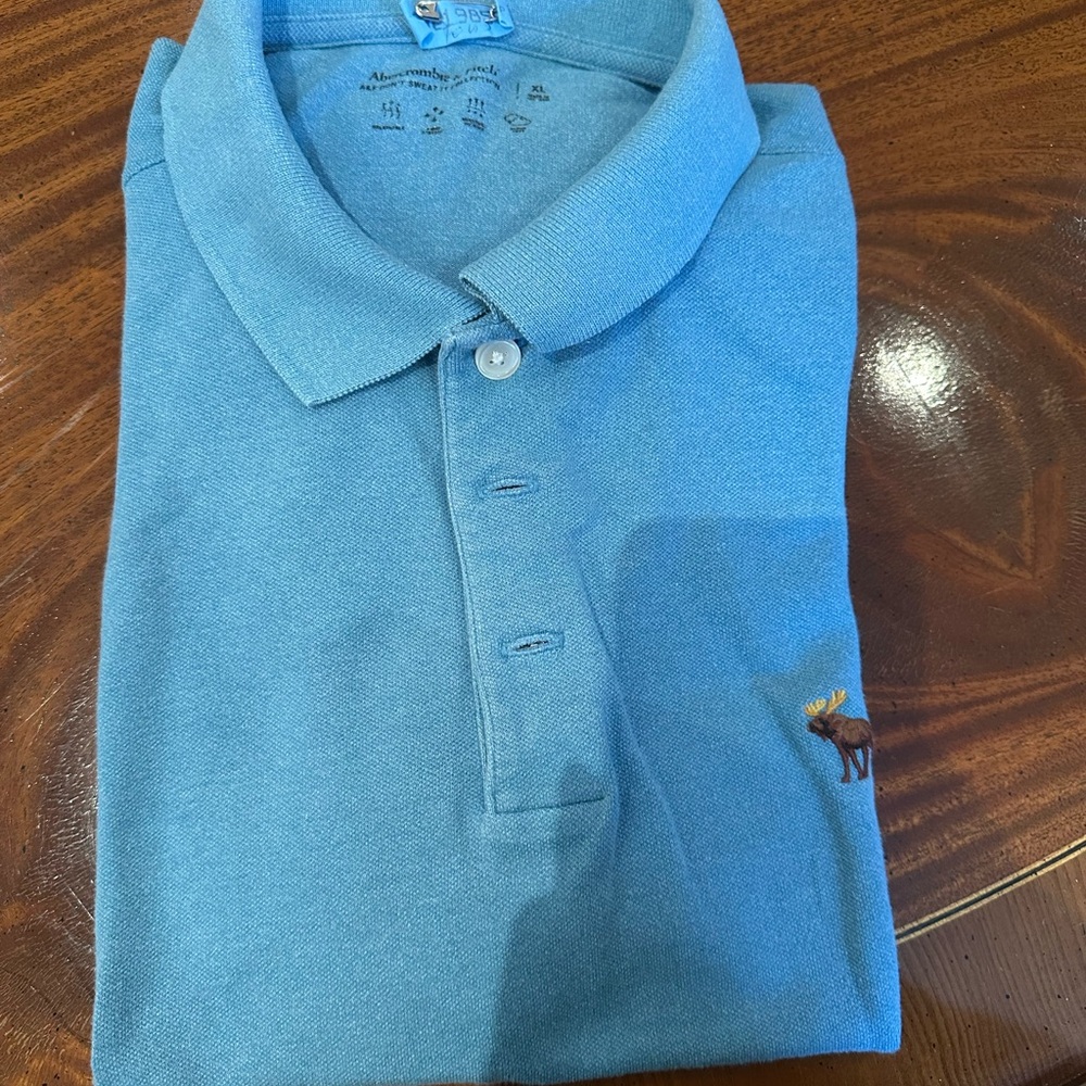 Abercrombie blue polo shirt button